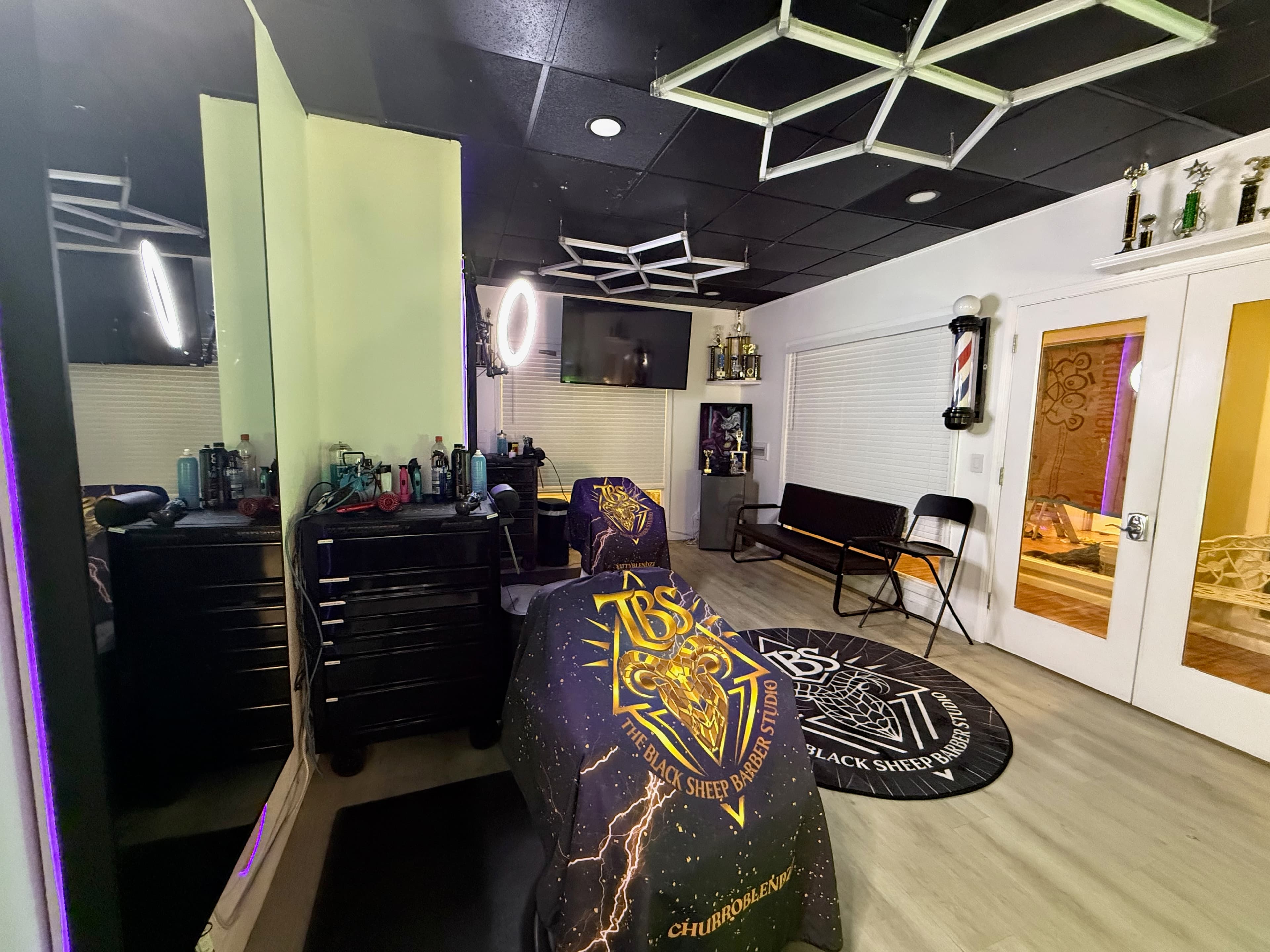 The Black Sheep Barber Studio — wide angle view